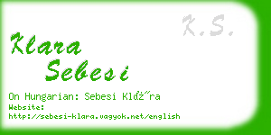 klara sebesi business card